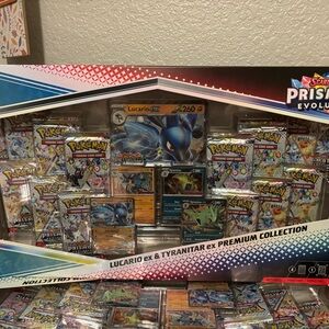 Pokemon Lucario ex & Tyranitar ex Collection Box - Blue and Green